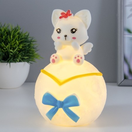 Nightlight "Fox on the Moon" LED 1W 3x LR44 white 10x10x16cm Risalux-1