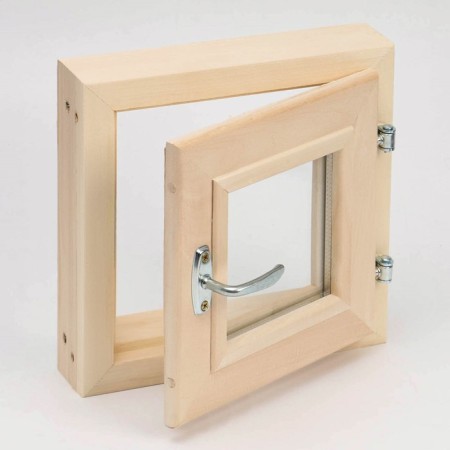 Window - window 30x30 cm transparent double -glazed linden-1