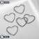 Pierce in the nose "Heart", 8mm, set 5pcs, color silver