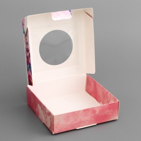 Box Gift team with a window, packaging, "gift for you", 10 x 10 x 3 cm-3