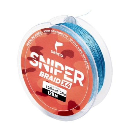 Salmo Sniper Braid X4 wicker cord, diameter 0.23 mm, test 11.34 kg, 120 m, blue-2