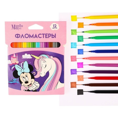 Minnie and unicorn felt -tip pens, 12 colors, ventilated cap-3