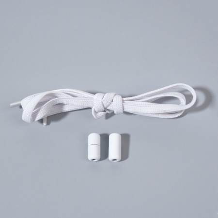 Shoe shoes, steam, flat, with a latch, elastic, 6 mm, 100 cm, white color-4