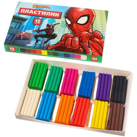 Plasticine 12 -cv 180g spiderman-1