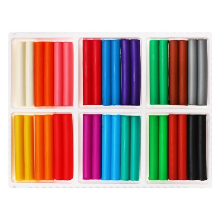 Plasticine soft (wax), 18 colors, 270 g, "fantasy", with a glass, mix-2