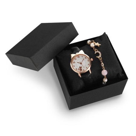 Women's gift set "Kitty" 2 in 1: Watch and bracelet-1