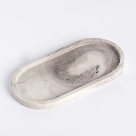 Candle in concrete on the stand "Loft", soy wax, wooden wick, black and white-4