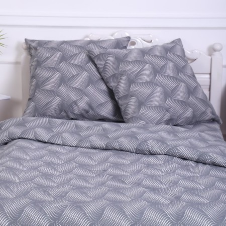 Bed linen 2SP Illusion Gray, 175x210cm, 175x210cm, 70x70cm 2pcs, calico, 120g/m, 100% cotton-1