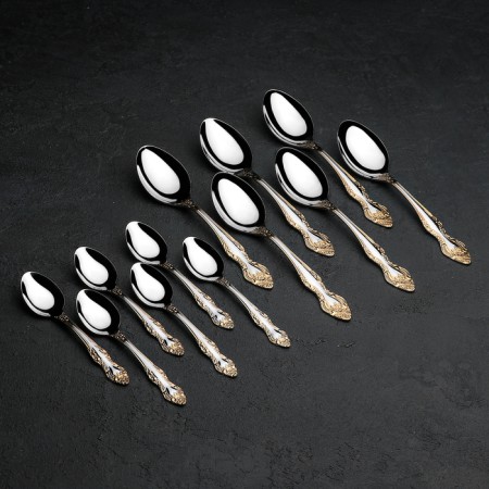 A set of cutlery "Troika", 18 objects, thickness 2 mm, local nitride-titanium coating-3