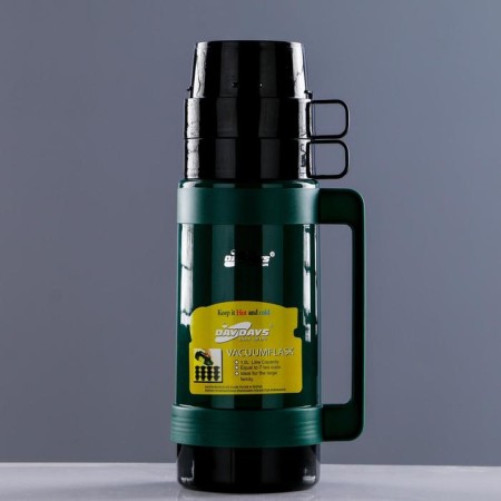 Thermos 1 l, with a glass flask, 2 circles, 13.5 x 32 cm, mix-5