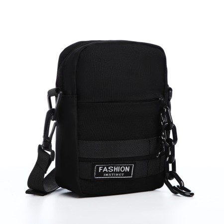 Youth bag with lightning, 1 outer pocket, black color