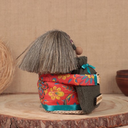 The amulet "Brown Kuzya", with a bag, 16 cm-1