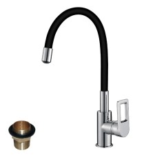 Rossinka Z35-35U-BLACK kitchen mixer, with flexible color surge, chromium color, black