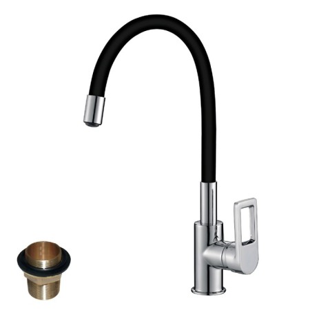 Rossinka Z35-35U-BLACK kitchen mixer, with flexible color surge, chromium color, black