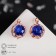 Earrings with rhinestones "Edel" circle, color bright blue in gold