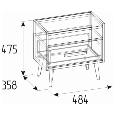 Cleat cabinet NATURE 41, 484 × 358 × 475 mm, Tabachi oak color Craft-2