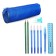Cleaning set 10 items (penalty tubus 65 x 210 mm, handle 4 pieces blue, ruler 15 cm, sharpener, pencil 2 pieces, textbook), blue