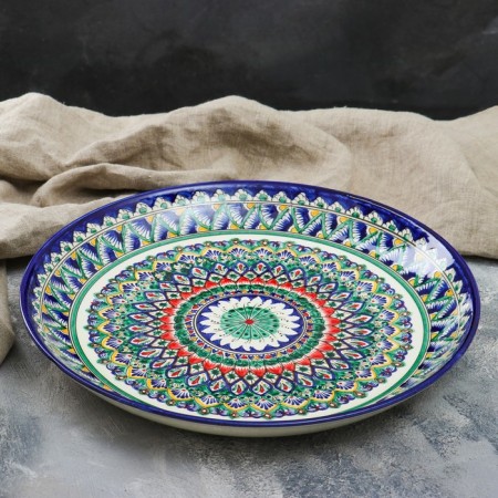 Largan Rishtan ceramics "Patterns", 36 cm, blue