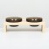Double stand with dark glass bowls 30 x 14.5 cm x 6.5 cm, 2x250 ml