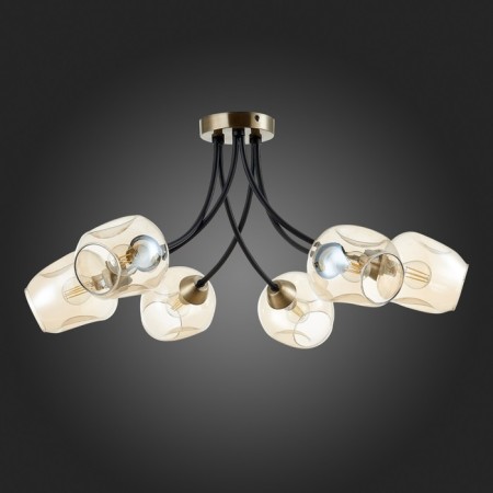 Ceiling EVOLUCE lamp. Sle205302-06. Besano. 6x40 watts, E14, 70x70x32 cm, bronze color, black-3