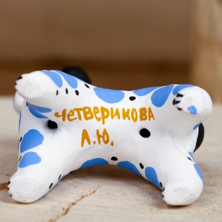 Dymkovo toy "Blue Dog" 7 cm-1