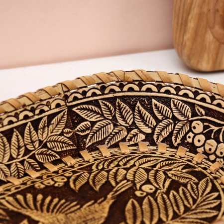 Oval plate "Birds", 25x14x4 cm, birch bark-2