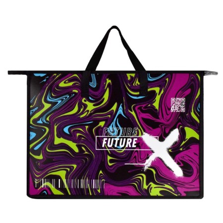 Folder for drawings and drawings A3, 450 x 330 x 90 mm, handles, plastic, zipper on top, phoenix acid style-1
