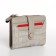 Women's wallet on the button, beige-gray color