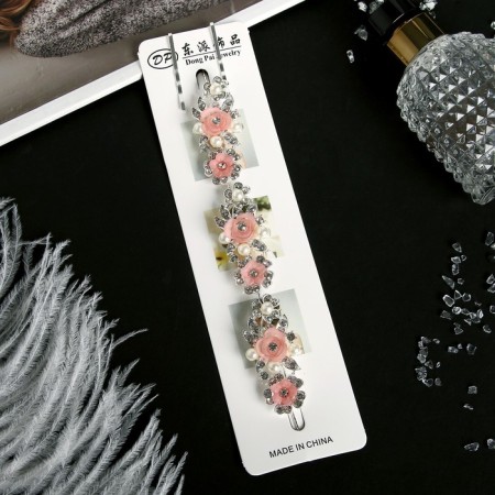Hair accessory "Malvi" delicate roses, 17 cm, silver-1