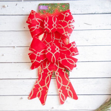 Christmas tree decoration "Balt with patterns" (set 2 pcs) 14x16 cm, golden red-2