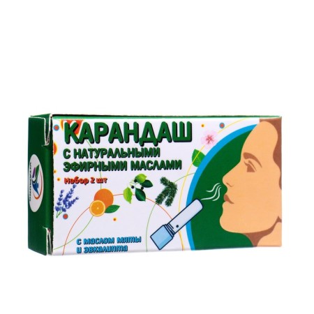 Inhaler with peppermint and eucalyptus essential oil, set 2 pcs