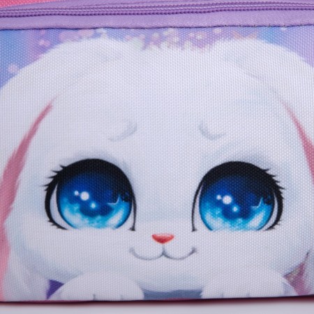 Children's textile bag, 2 pockets, 22x14x6cm, "Bunny with flowers"-3
