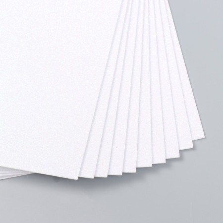 Foamiran glitter 2 mm 20x30 cm, white chameleon-1