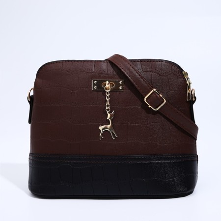 Cross-Bodi Bag on a zipper, brown color