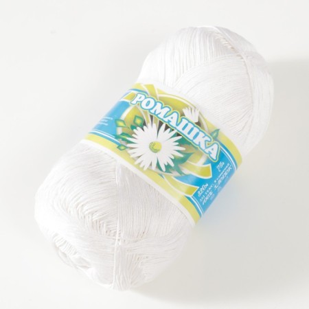 Knitting threads "Chamomile" 320m/75g 100% Meruserized cotton color 0101-1