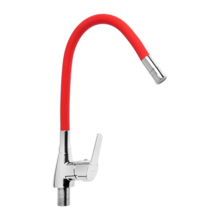 ACCOONA A4890N-5 kitchen mixer, single-leaf, flexible spout, 2 modes, red-1