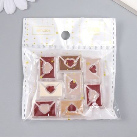 Busina Plastic "Coffee aroma. Love letter" Gloss Mix 1.5x2.2x0.9 cm-3