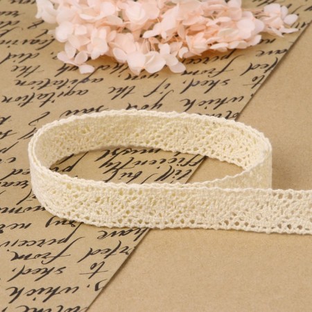 Knitted lace, 22 mm × 10 ± 1 m, beige color-2