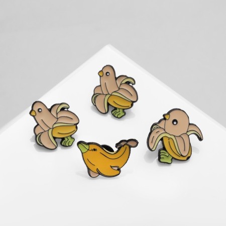 Set of icons (4 pcs.) "Banana", non -ferrous in ferrous metal-2