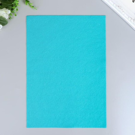 Soft felt "Blue turquoise" 1 mm (set of 10 sheets) A4 format format-1