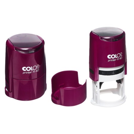 Equipment for round printing automatic Colop Printer R40, diameter 41.5 mm, with a lid, a violet housing-1