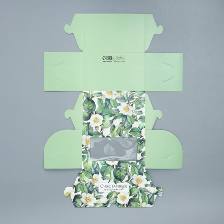 Capcake box, two -sided confectionery packaging, 2 cells, “happy moments”, 16 x 10 x 10 cm-5