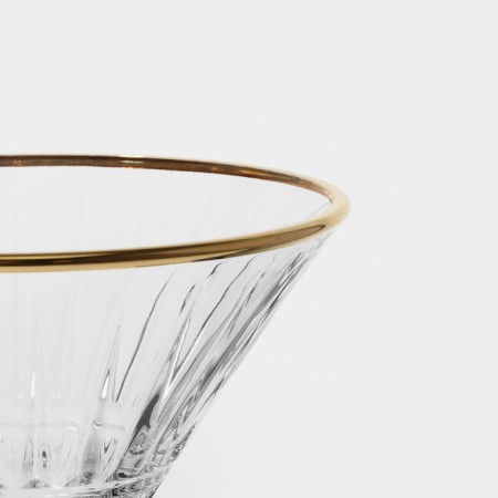 Set of glass glasses Elysia, 220 ml, 4 pcs, golden border-4