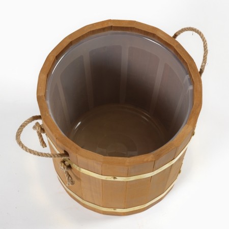 Zaparik 13 liter with a plastic insert, rope handles, brass hoop of thermo linden-7