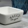 Ceramic sauce, 8.5 x 8.5 x 3.5 cm, white color