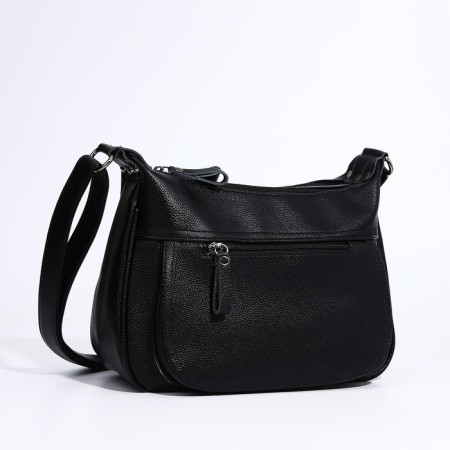 Bag Cross-Bodi with a zipper, black color-2