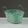 Wicker basket, d25 x 17 x 11/18 cm, green, bamboo