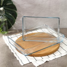 Set of dishes for microwave Borcam, glass, 2 items: 2.5 l, 4.35 l, 28.7 × 19.7 × 6 cm, 36.7 × 25.7 × 6 cm