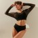 Women's swimsuit "Sport" Separate minku Black color, size 44