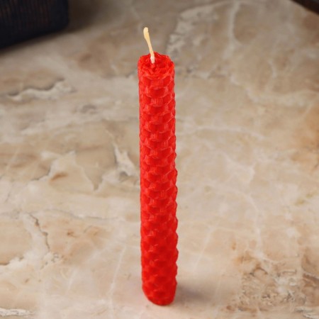Candle from Voshchina "Love and Strength", 13x1.7 cm, 1 h, red-1